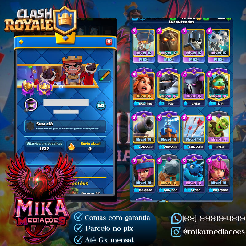 Nível 60 | 16 Evoluções | 4 cartas nível 16 | 2 Heróis | 70 Emotes | (+011)